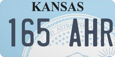KS license plate 165AHR