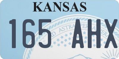 KS license plate 165AHX