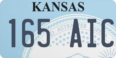 KS license plate 165AIC