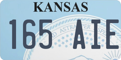KS license plate 165AIE