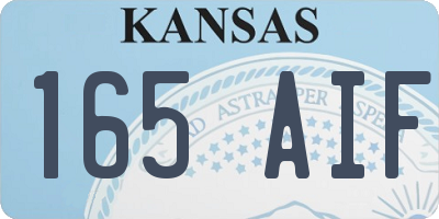 KS license plate 165AIF