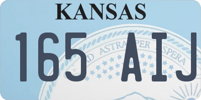 KS license plate 165AIJ