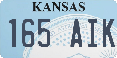 KS license plate 165AIK