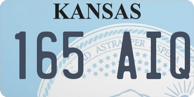 KS license plate 165AIQ