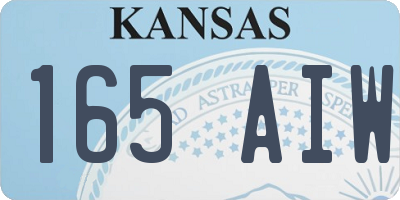 KS license plate 165AIW