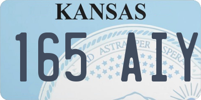 KS license plate 165AIY
