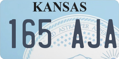 KS license plate 165AJA