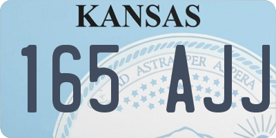 KS license plate 165AJJ