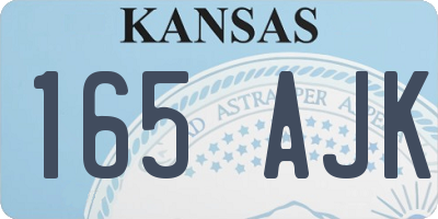 KS license plate 165AJK