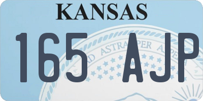 KS license plate 165AJP