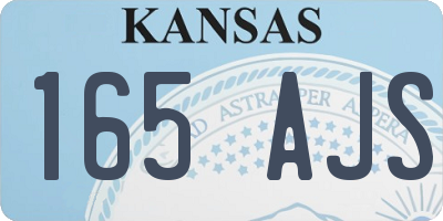 KS license plate 165AJS