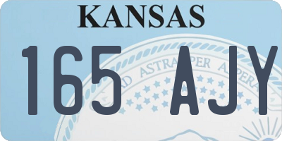 KS license plate 165AJY
