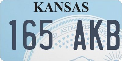 KS license plate 165AKB