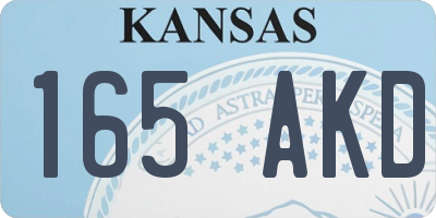 KS license plate 165AKD