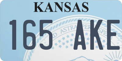 KS license plate 165AKE