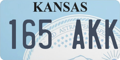 KS license plate 165AKK