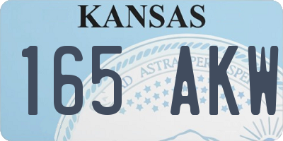 KS license plate 165AKW