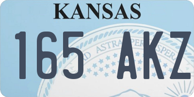 KS license plate 165AKZ