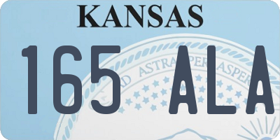 KS license plate 165ALA