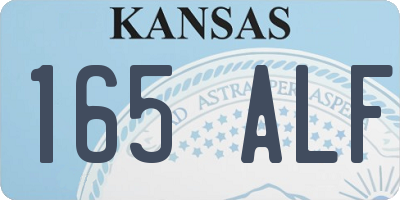 KS license plate 165ALF