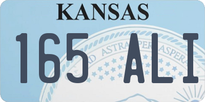 KS license plate 165ALI