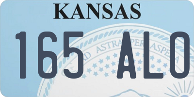 KS license plate 165ALO