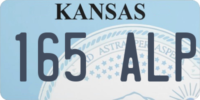 KS license plate 165ALP