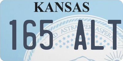 KS license plate 165ALT