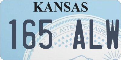 KS license plate 165ALW