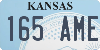 KS license plate 165AME