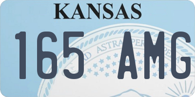 KS license plate 165AMG