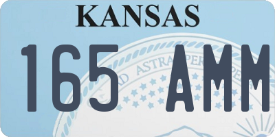 KS license plate 165AMM