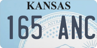 KS license plate 165ANC