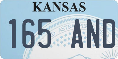 KS license plate 165AND