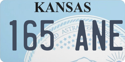 KS license plate 165ANE