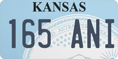 KS license plate 165ANI