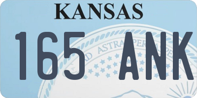 KS license plate 165ANK