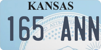 KS license plate 165ANN