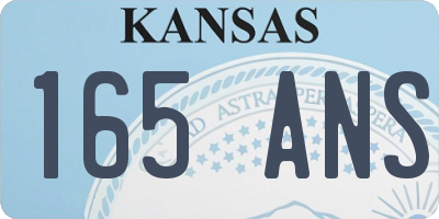 KS license plate 165ANS