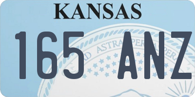 KS license plate 165ANZ