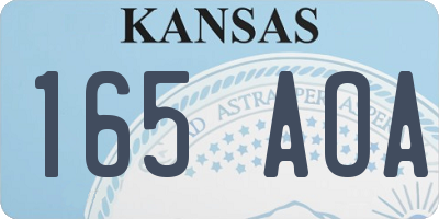 KS license plate 165AOA