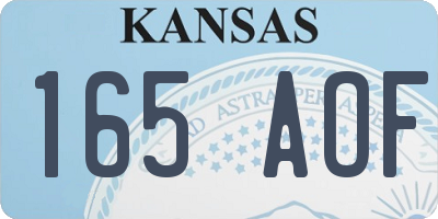 KS license plate 165AOF