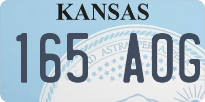 KS license plate 165AOG