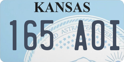 KS license plate 165AOI