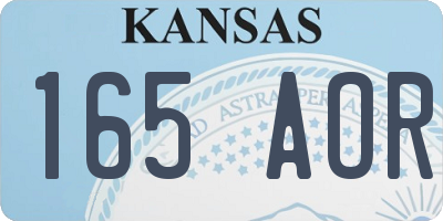 KS license plate 165AOR