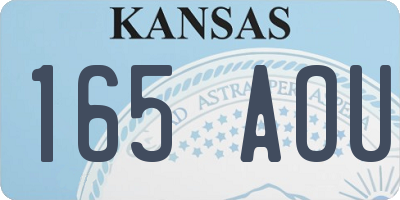 KS license plate 165AOU