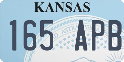 KS license plate 165APB