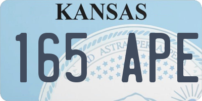 KS license plate 165APE