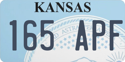 KS license plate 165APF