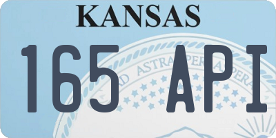 KS license plate 165API